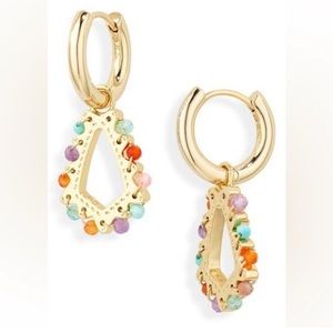 COPY - NWT & BOX Kendra Scott Beaded Camry Huggie Hoop Earrings in Gold